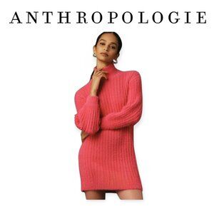 Anthropologie Pink Turtleneck Sweaterdress XXS NWT